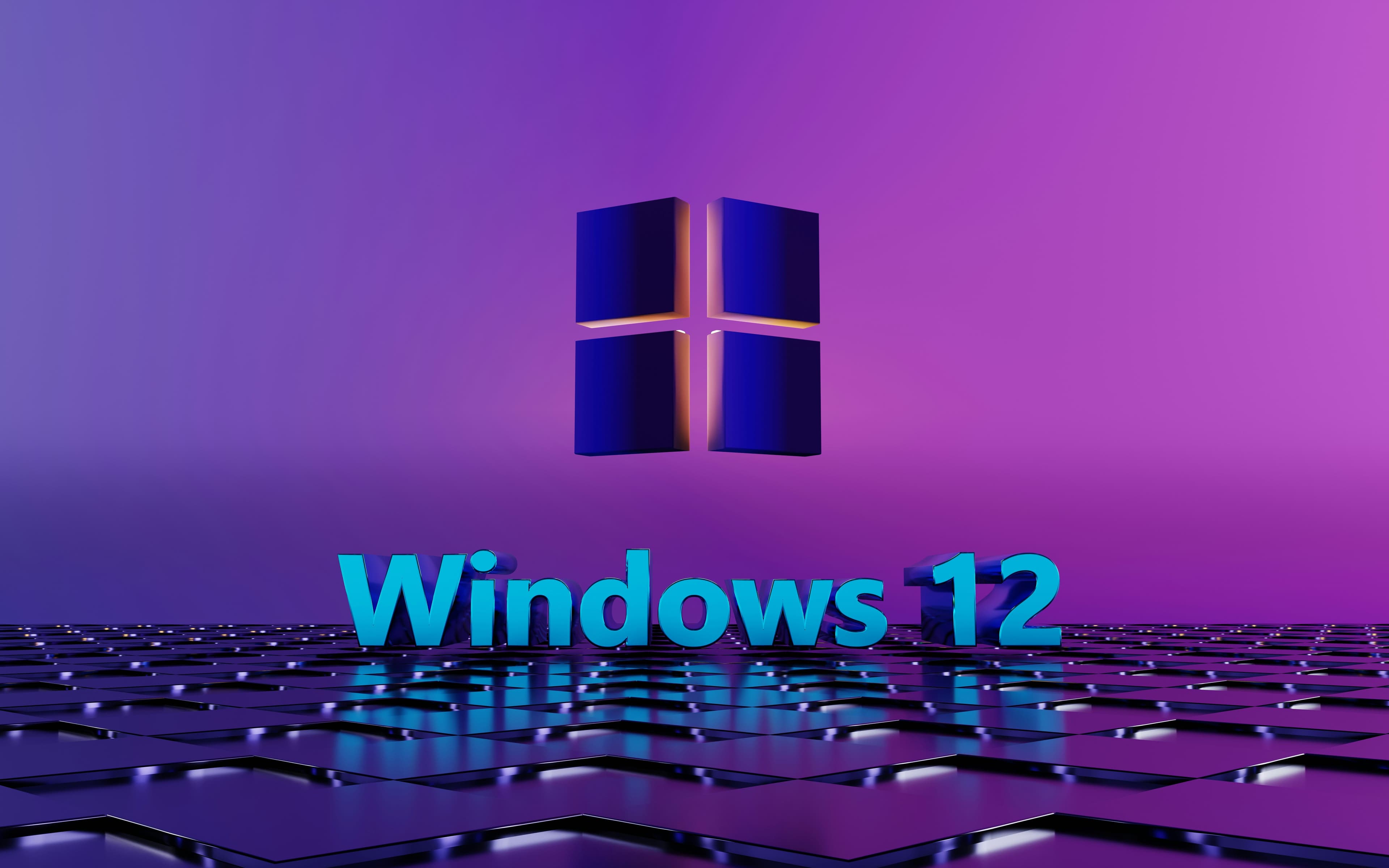 Potential Windows 12 logo set against a purple backdrop