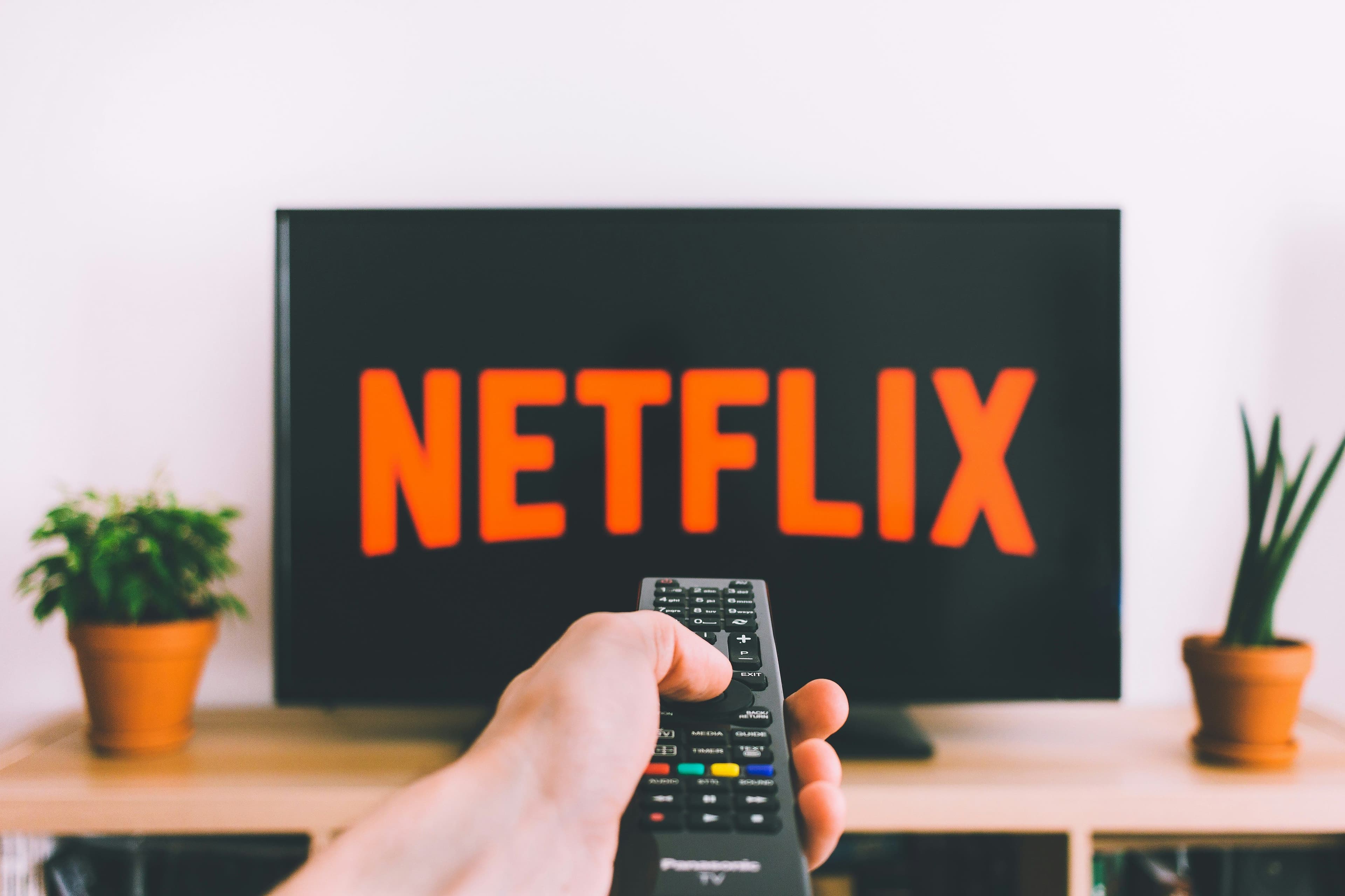 Main image. Netflix logo on TV