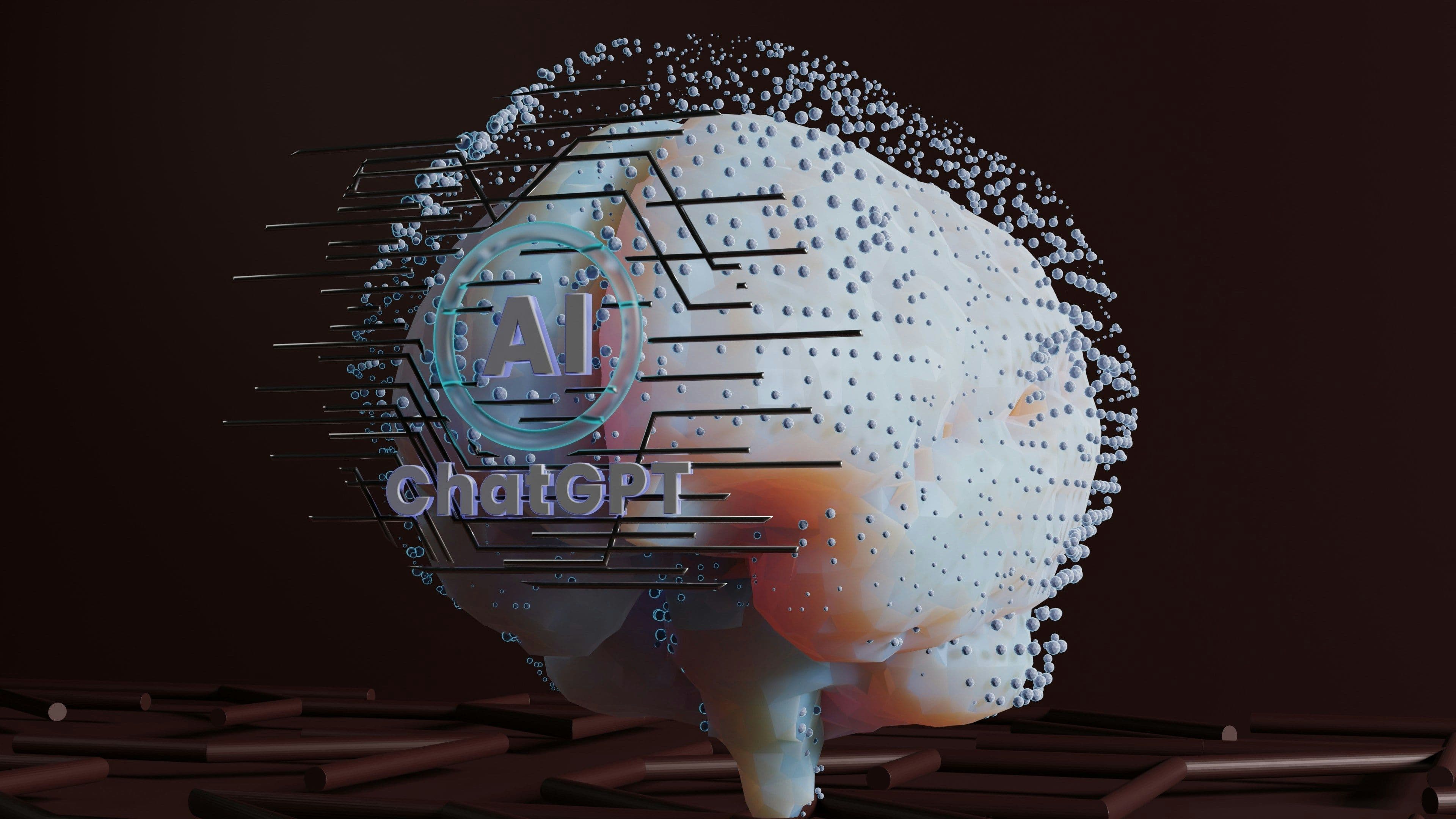 Main Image: 3D Rendering of ChatGPT logo.